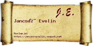Jancsó Evelin névjegykártya